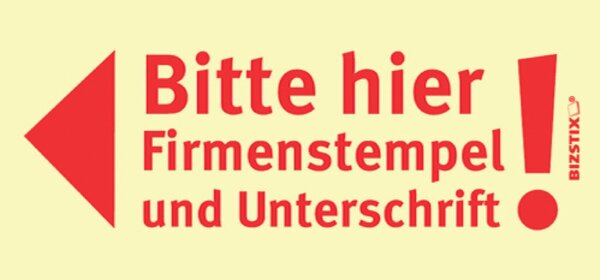 Image Haftnotizen 75 x 35 mm, gelb Bitte hier Firmenstempel und
