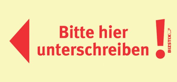 Image Haftnotizen 75 x 35 mm, gelb Bitte hier Unterschreiben