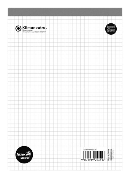 Image Notizblock ohne Deckblatt, A5, 50 Blatt, kariert, 60g/qm