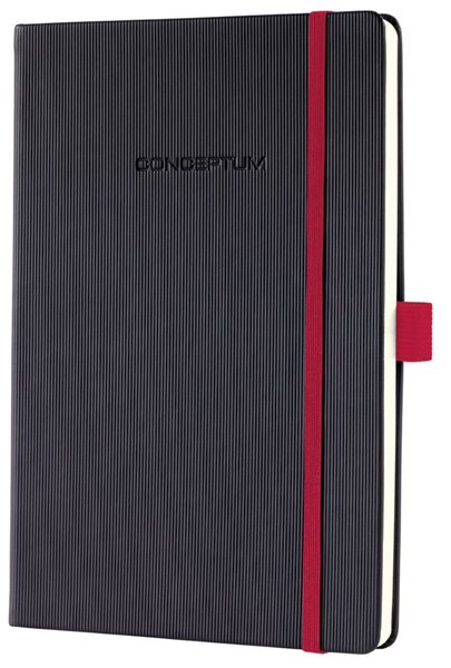 Image Notizbuch Conceptum, 80g, Hardcover schwarz-rot, liniert, Stiftschlaufe