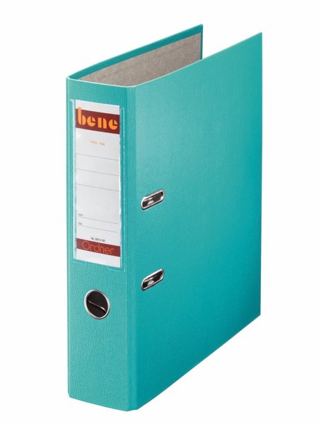Image Ordner A4, No.1, 8cm, o. Kantenschutz, türkis, Folienkaschiert, Griffloch,