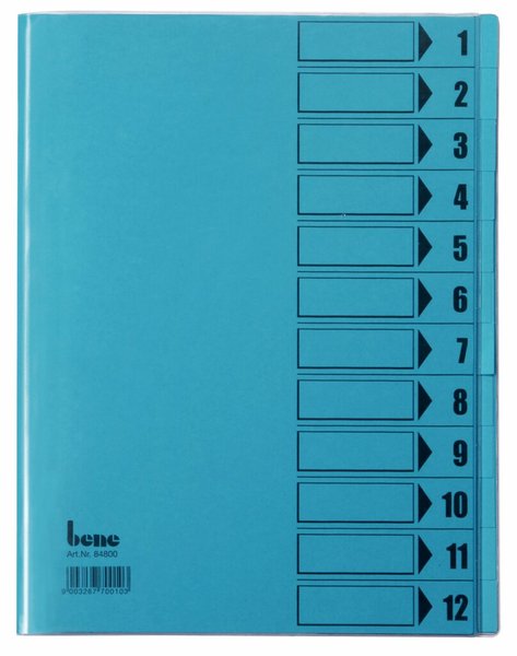 Image Ordnungsmappe, 12 Fächer, blau, A4, Mappe - Karton 210 g/m2, mit