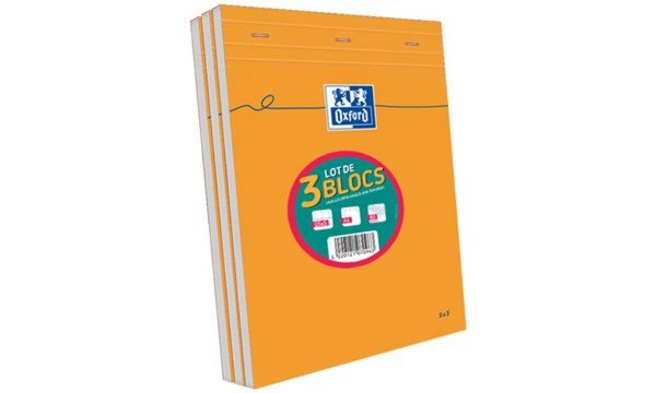 Image Oxford Notizblock, DIN A4, kariert, 80 Blatt, 3er Set (5401795)