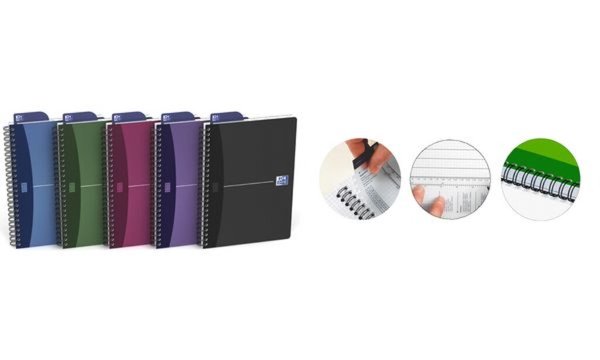 Image Oxford Office Spiralbuch, DIN A5, k ariert, 90 Blatt, PP (5401014)