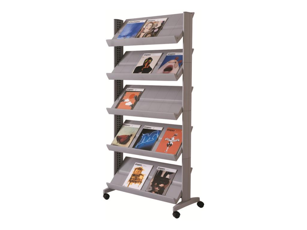 Image PAPERFLOW Prospektregal Breit Alusilb