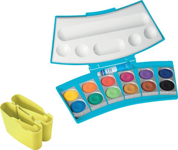 Image Pelikan Deckfarbkasten ProColor 735, 12 Farben, türkis/gelb
