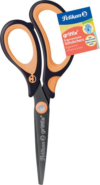 Image Schere griffix, neon black, für Rechtshänder, 15 cm