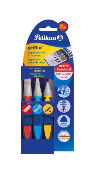 Image PELIKAN Schulpinsel griffix Starter Set (12B,6B,6H) 3er (700726)