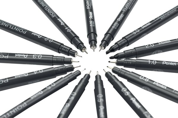 Image PentelArts Permanent Fineliner Pointliner, schwarz, 0,03 mm