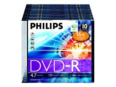 Image PHILIPS DVD-R 4.7GB 16X 10er Pack