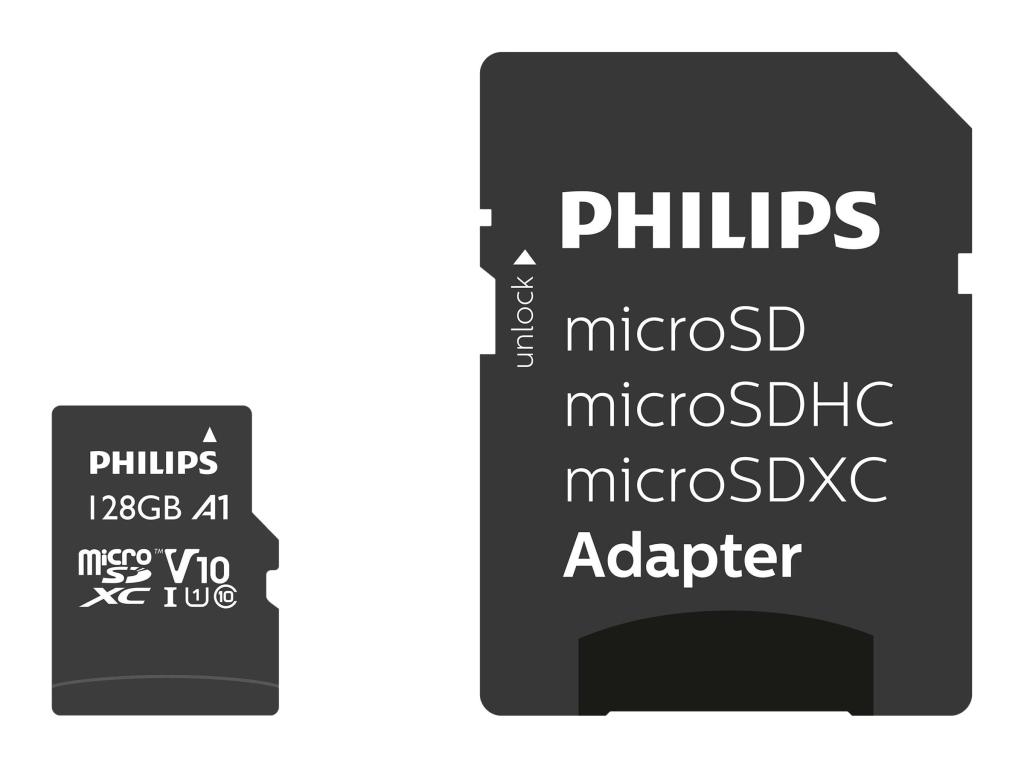 Image PHILIPS SD Micro SDHC Card 128GB Card Class 10 incl. Adapter