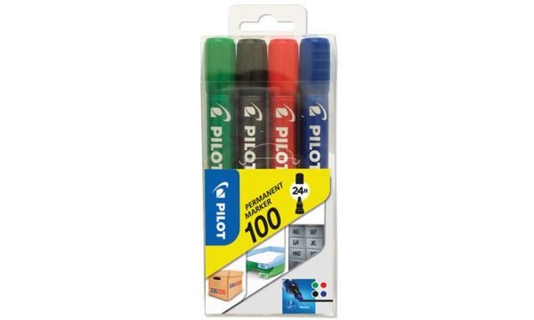 Image PILOT Permanent-Marker 100, Rundspi tze, 4er Etui (5054389)