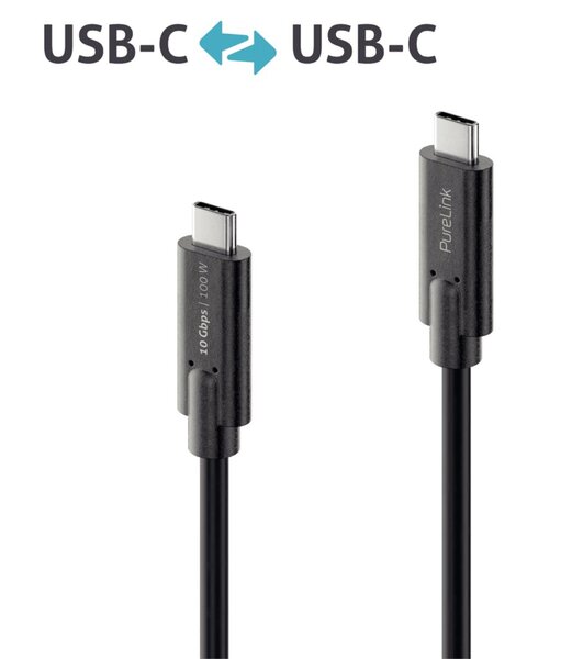 Image USB-C-Kabel auf USB-C, 3.1, Gen 2, schwarz, 0,50 m, iSerie, vergoldete