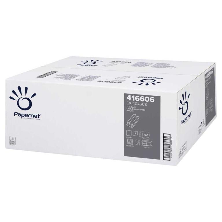 Image Papierhandtücher 1-lagig, 24,5 x 33 cm, C-Falz, Recycling, naturweiß | 4200 Blatt/Karton NEU: jetzt 4200 Blatt statt 3640 Blatt 