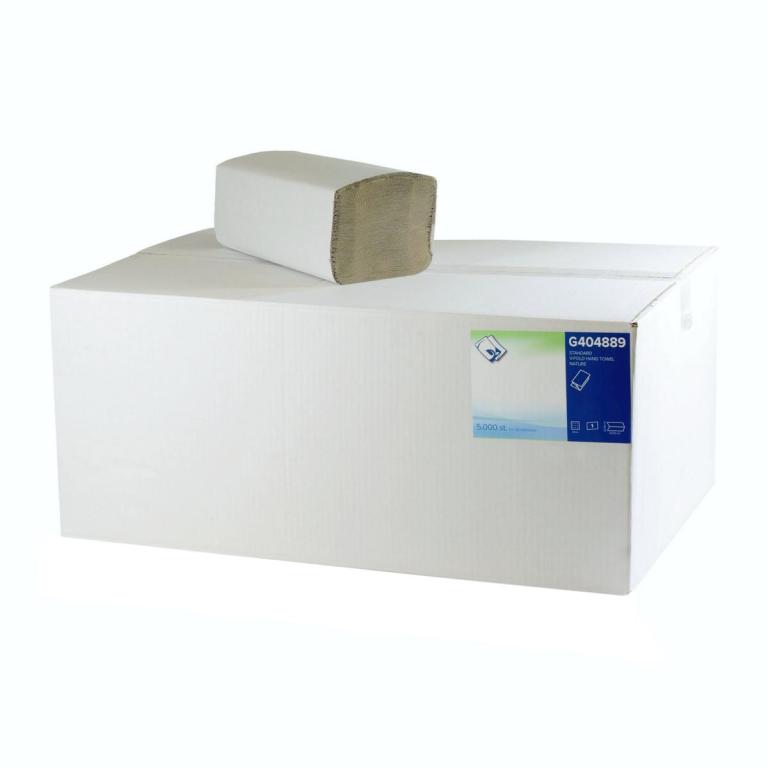 Image Papierhandtücher 1-lagig, 25 x 23 cm, Zick-Zack-Falz, soft natur, 36 g/m² | 5.000 Blatt/Karton 20 Pack/Karton