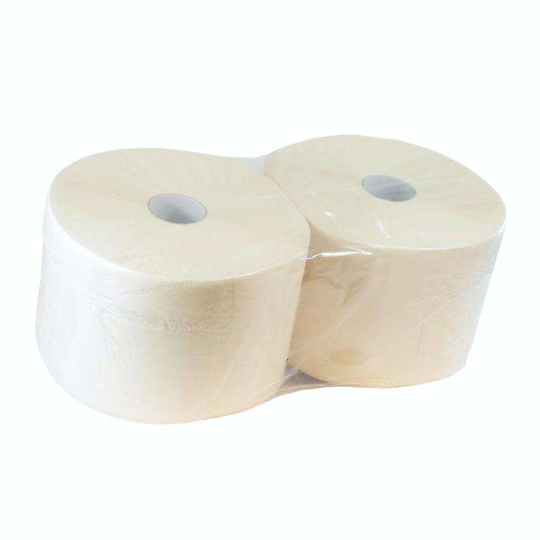 Image Papierhandtücher Putztuchrolle Außenabrollung 2-lagig, E-Tissue beige, perforiert 1000 Blatt/Rolle | 2 Rollen passend für Spender ||70318||, ||70319||, ||72213||