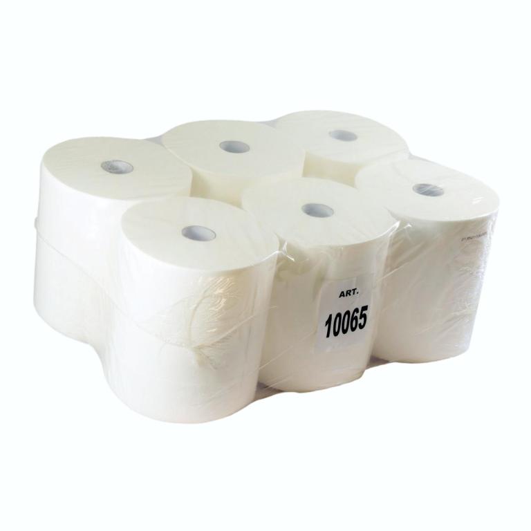 Image Papierhandtücher Rollenhandtücher Außenabrollung 2-lagig, Recycling weiß, 130 m | 6 Rollenpassend für Spender: 70220 und Spezialspender