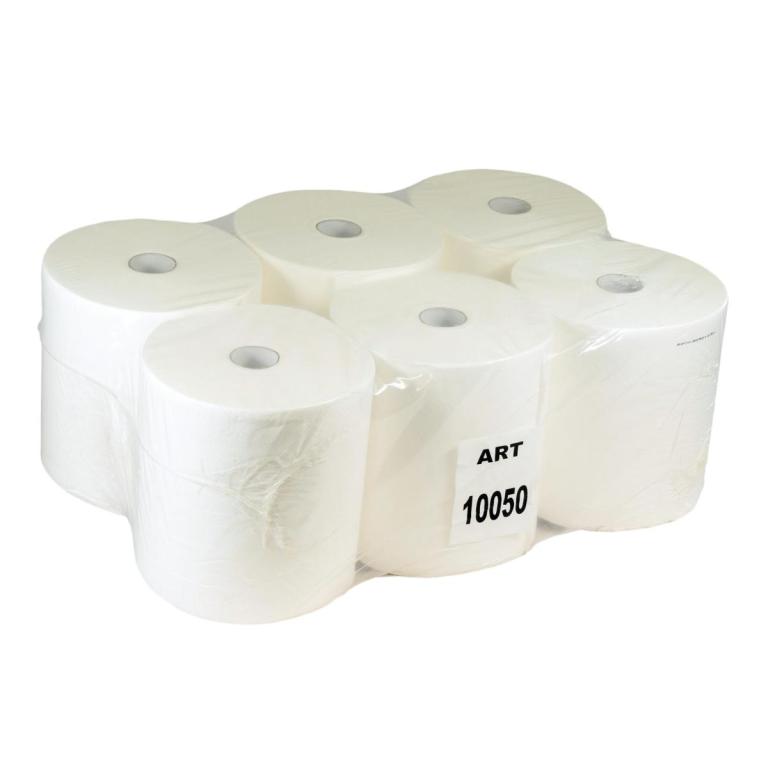 Image Papierhandtücher Rollenhandtücher Außenabrollung 2-lagig, 100% Zellstoff weiß, 140 m, "CON ROLL", endlos | 6 Rollen passend für Spender: ||70220||, ||70240||, ||70251|| (nicht mehr lieferbar), ||70252||, ||70275||, ||70278||, ||70909|| (mit Adapter ||99680|| auch für ||70229||, ||70230|| (nicht mehr lieferbar), ||70231||)