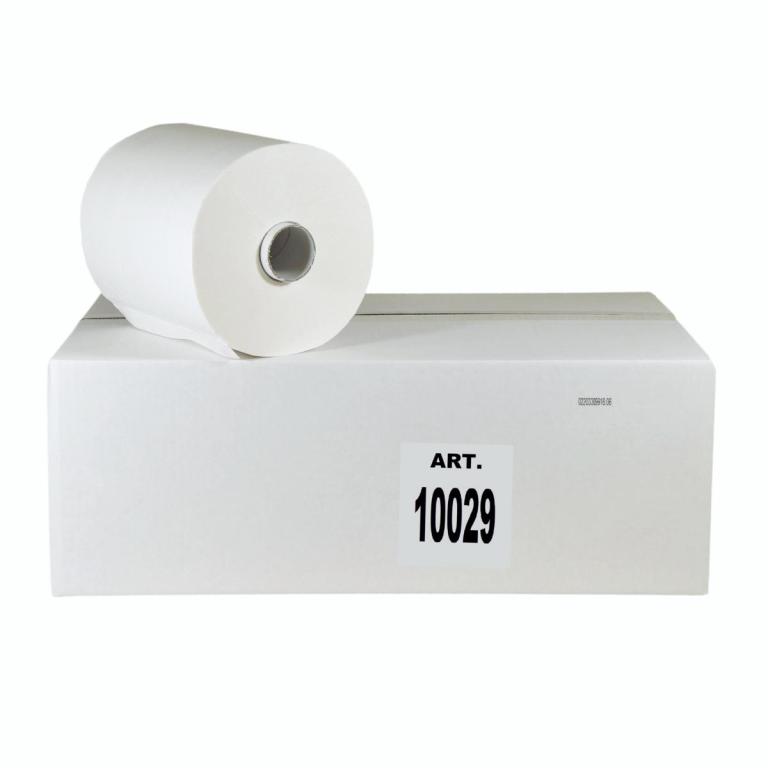Image Papierhandtücher Rollenhandtücher Außenabrollung 2-lagig, Zellulose weiß, 130 m | 6 Rollenpassend für Spender Lotos System (alt) und Tork H14 ||70277||
