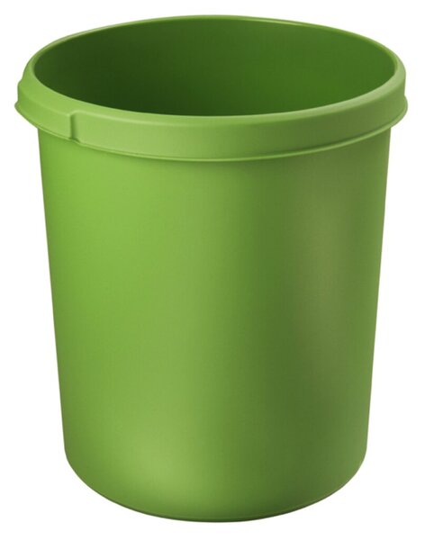 Image Papierkorb 30 Liter, rund, grün, mit 2 Griffmulden, extra stabil