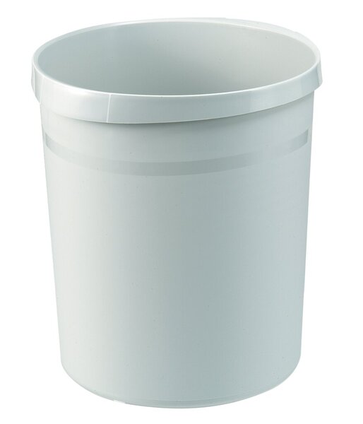 Image Papierkorb GRIP mit Rand, 18 l, hellgrau, 2 Griffmulden, extra stabil