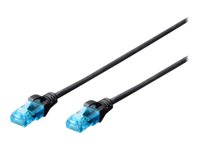Image Patchkabel DIGITUS RJ45 U/UTP Cat5e  0.50m schwarz Hebelschu