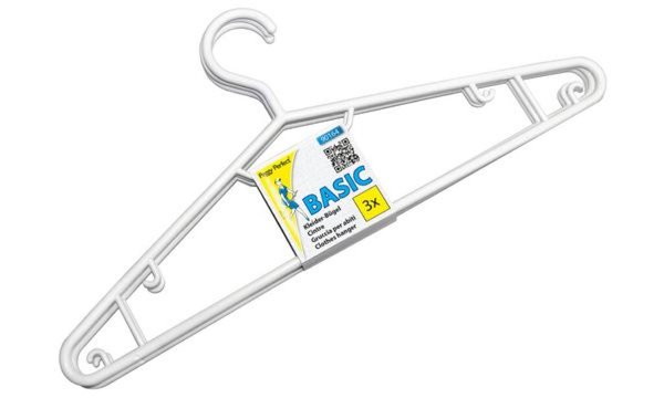 Image Peggy Perfect Kunststoff-Kleiderbüg el mit Steg, 3er Pack (6422183)