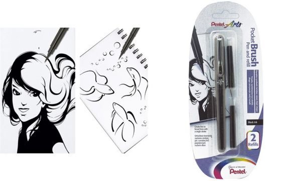 Image PentelArts Brush Pen Pinselstift, G ehäuse schwarz (67006726)