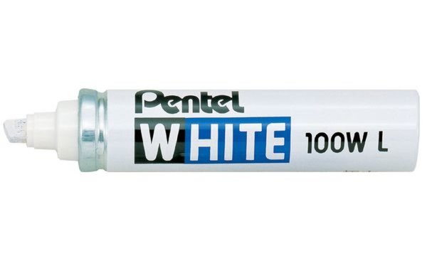 Image Pentel Weißer Permanent-Marker X100 W, Keilspitze, weiß (5102883)