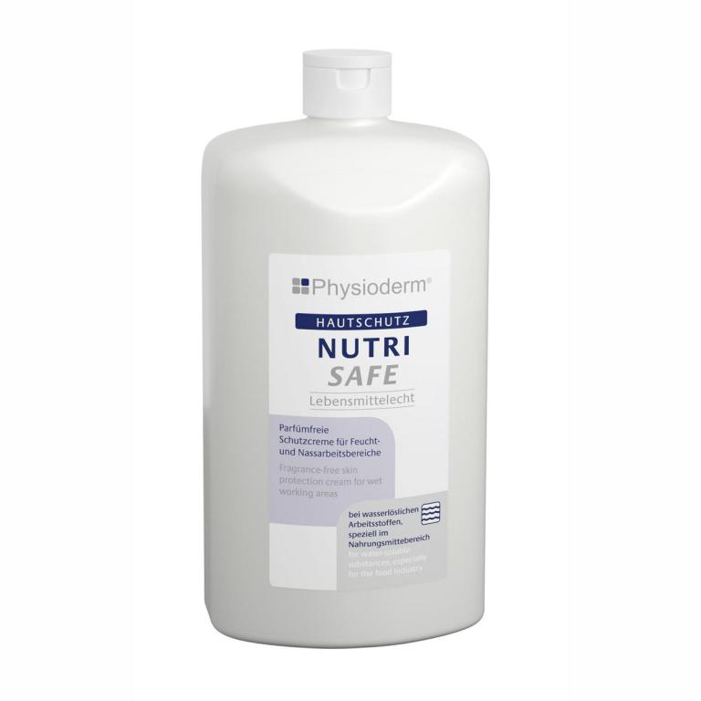 Image Physioderm® NUTRI SAFE | 500 ml Euroflasche <br>Hautschutzcreme beim Umgang mit wasserlöslichen Arbeitstoffen, speziell im Nahrungsmittelbereich <br>passend für Eurospender Kunststoff und Metall 500 ml und Saraya ADS (70457)