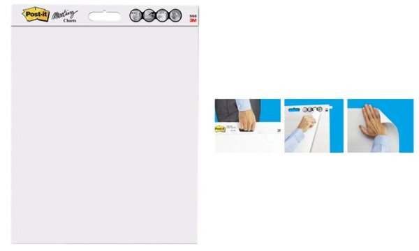 Image Post-it Meeting Chart Block Wall P ad, 508 x 584 mm, weiß (8007688)