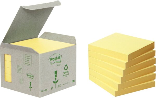 Image Post-it Notes Recycling Mini Tower gelb 76x76mm, 100 Blatt/Block