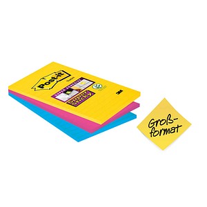 Image Post-it® Super Sticky Haftnotizen extrastark 46453SSA farbsortiert 3 Blöcke