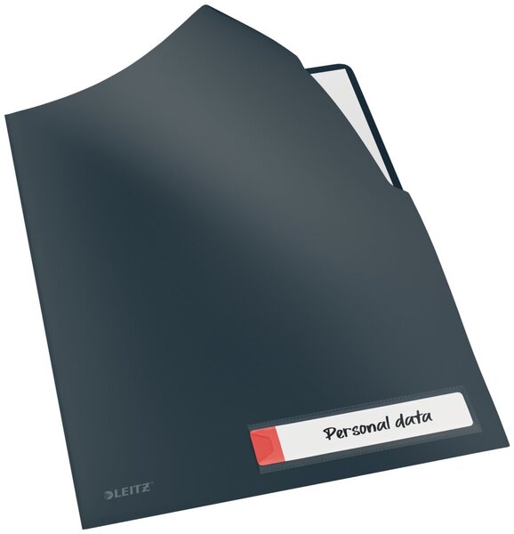 Image Privacy Sichthülle Cosy grau mit Etikettenhalter, blickdichtes PP