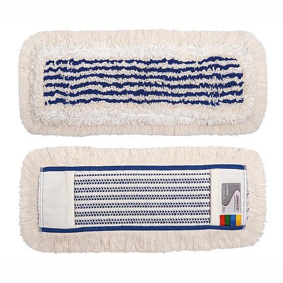 Image Profimopp "Excellent" 40 cm | weiß/blau 50% Baumwolle, 40% Polyester, 10% Acryl, innen Schlingen, außen Franzen, Aufnahme: Taschen
