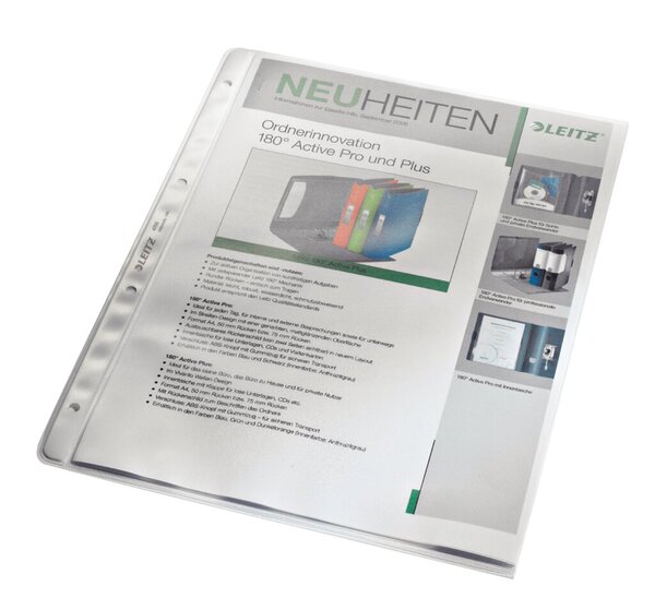 Image Prospekthülle A4 PP 0,13mm genarbt oben offen Standardlochung.