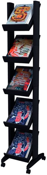 Image Prospektständer Mobile 167,5x35x38,5cm schwarz, mit Metall-Innenstruktur