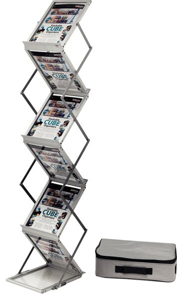 Image Prospektständer zusammenfaltbar A4 6-Fächer mit Tragetasche