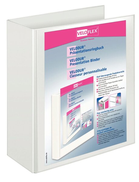 Image Präsentationsringbuch Velodur A4 2-Ring 60mm Ringdurchmesser weiß