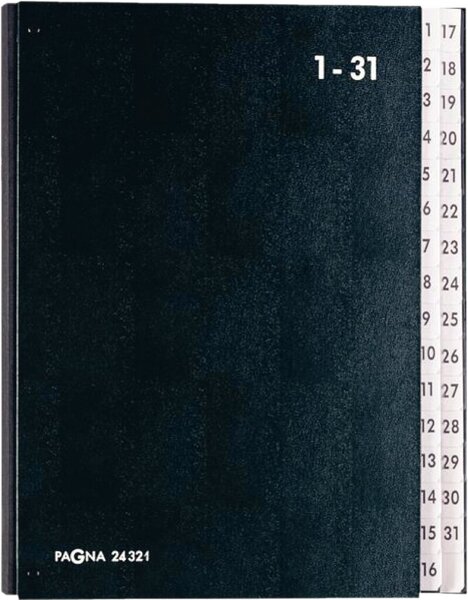 Image Pultordner 1-31 schwarz Einband aus Hartpappe mit