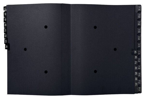 Image Pultordner 44 Fächer schwarz für A4, Numerisch 1-31 u. Jan-Dez