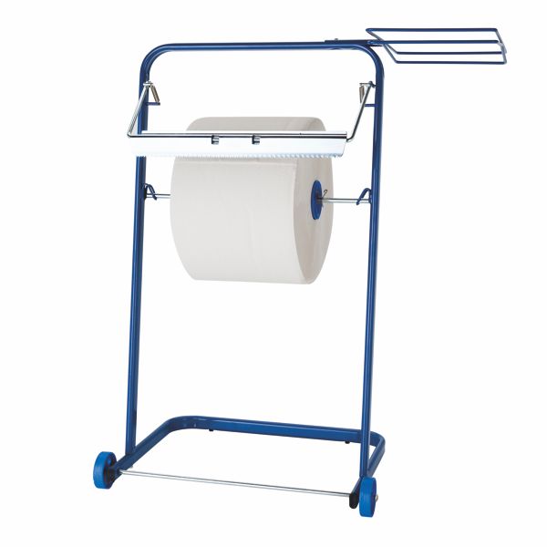 Image Putztuchrollen-Bodenständer | mit Müllsackhalterung für 120-Liter-Müllsäcke für Putztuchrollen bis 38 cm Breite