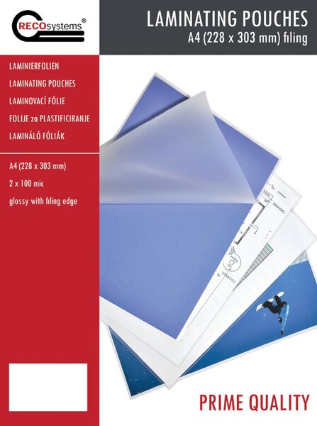 Image Laminierfolien A4, Abheftrand Format: 228x303 mm