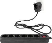 Image REV RITTER Steckdosenleiste 6+1-fach 2m schwarz Powersplit