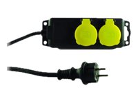 Image REV RITTER Steckdosenleiste IP44, schwarz, 2-fach, 2x Schutzkontakt, 3500W, 3x1