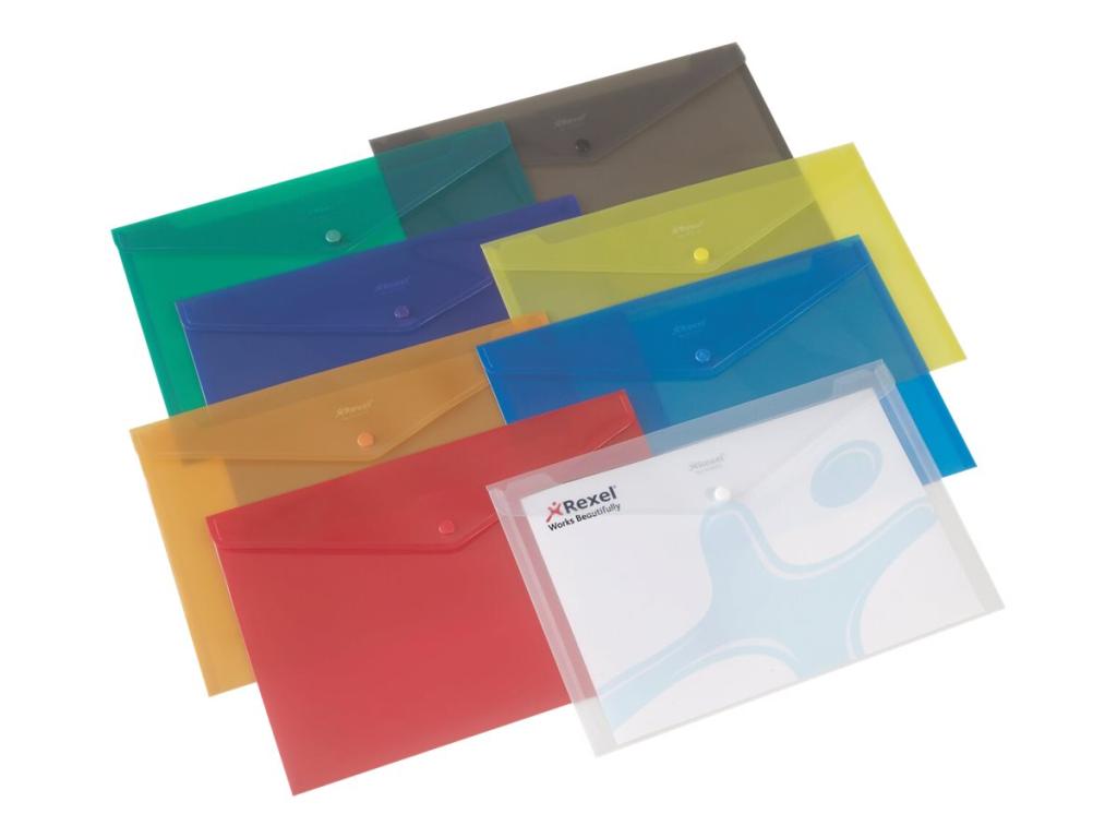 Image REXEL Dokumententasche Folder, DIN A4, sortiert aus PP, Druckknopf-Verschluss, 