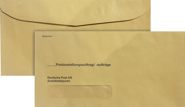 Image Zustellungsumschlag, mit Sichtfenster 235x120 mm, Recycling gelb, 80 g/qm