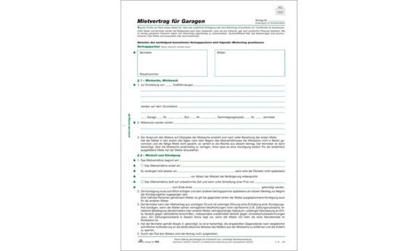 Image RNK Verlag Vordruck Mietvertrag fü r Garagen, DIN A4 (6530009)