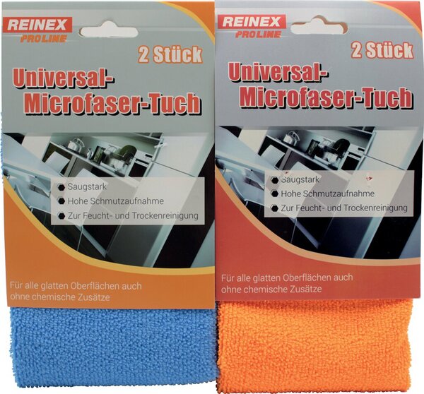 Image Universal Mikrofaser-Tuch 30 x 30cm 2er Pack, blau und orange