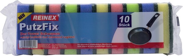 Image Scheuerschwamm Putzfix, 10er Pack farblich sortiert, mit rauer und